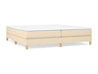 Upholstered bed base with mattress, Cream 200x200, Fabric XEEA21761