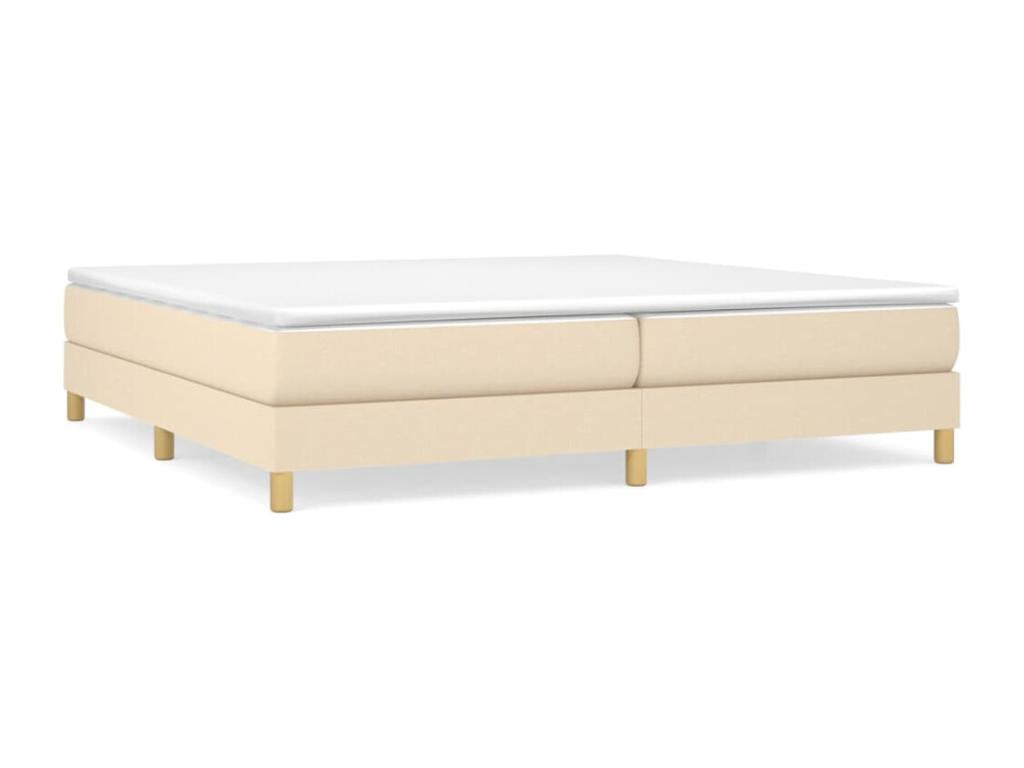 Upholstered bed base with mattress, Cream 200x200, Fabric XEEA21761