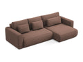 3-seater right-hand corner sofa bed in textured fabric - powder pink - Mobenze UKVF23713