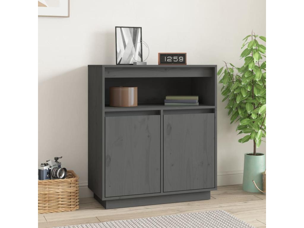 Grey Buffet 70x34x80 cm Solid Pine Mobenze ZEXN56615