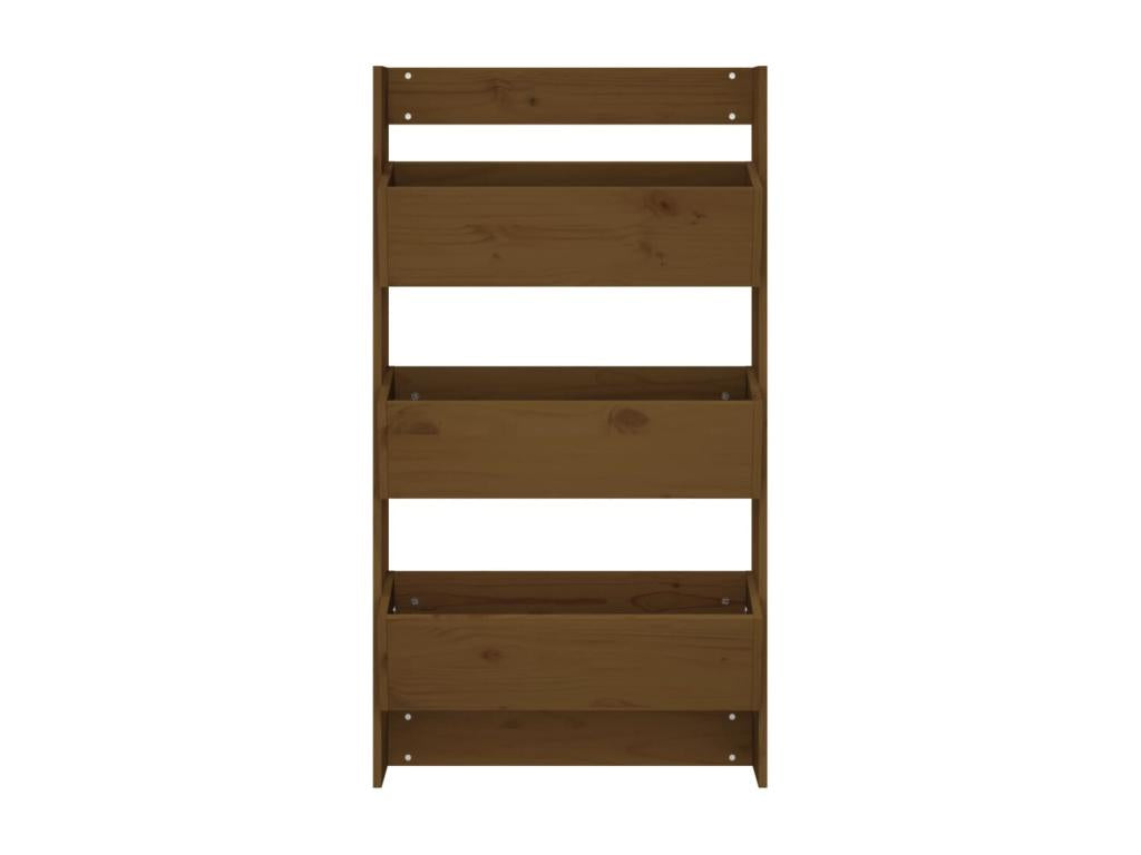 3-tier wall planter, 60x18.5x110 cm, honey brown, solid pine, KZTZ72951