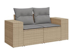 Garden furniture set with cushions, 6 pieces, beige woven resin, JZRN83328