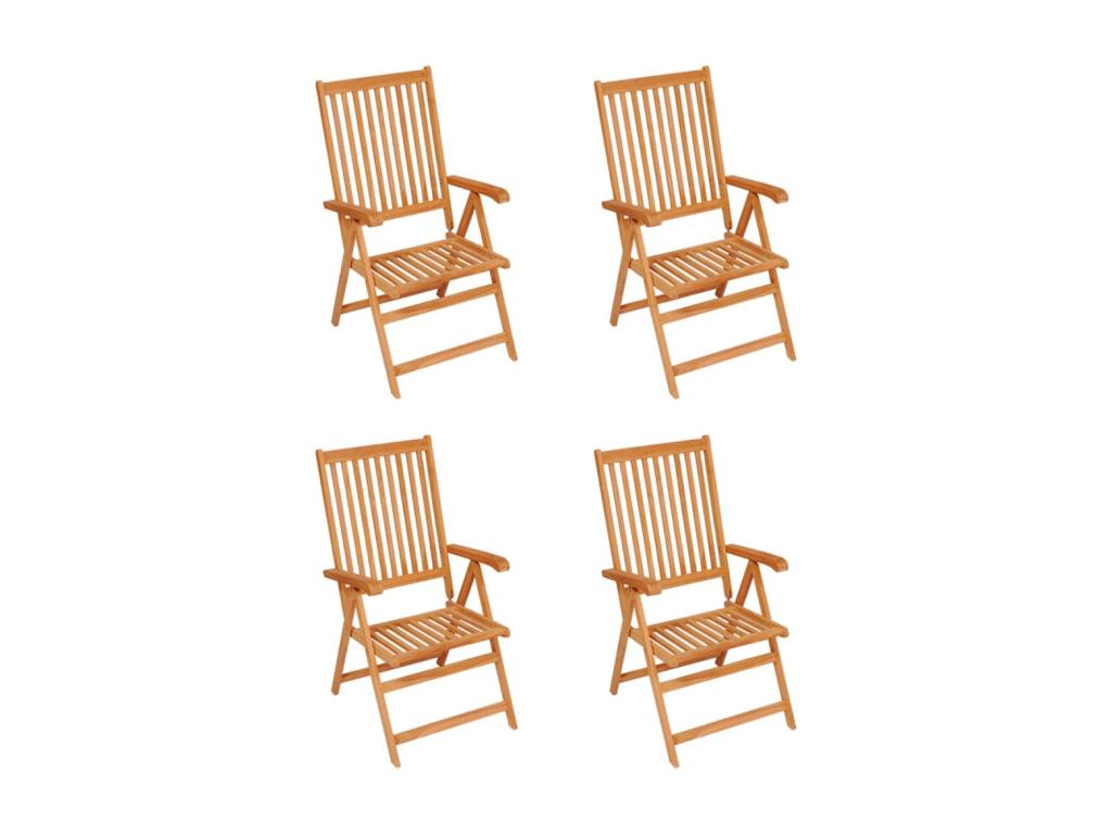 4-piece garden chairs with anthracite Mobenze teak cushions FVFW64820