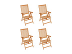 4-piece garden chairs with anthracite Mobenze teak cushions FVFW64820