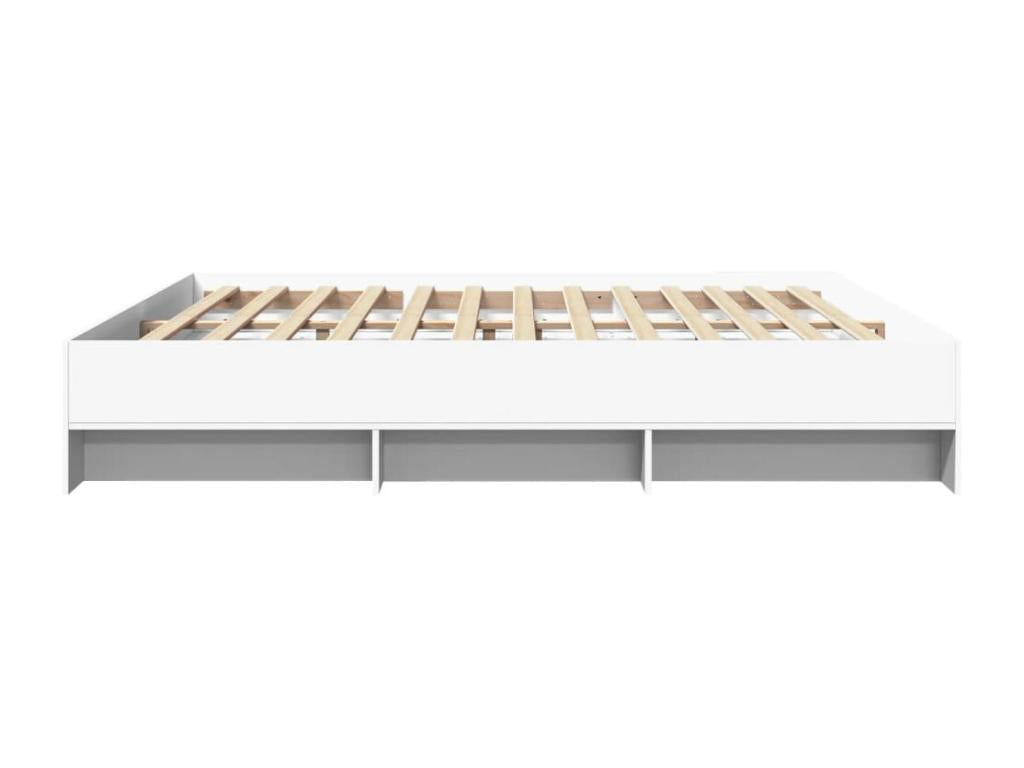 Bed frame without mattress, white, 200x200 cm, engineered wood, RTTR90193