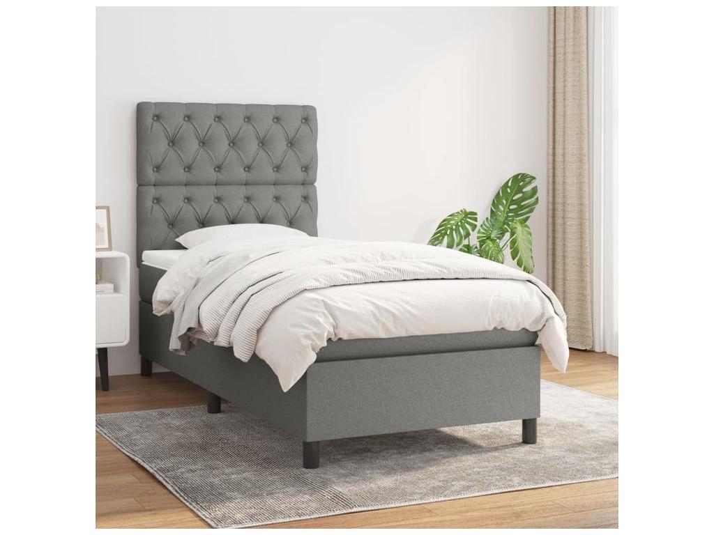 Mobenze bed base with dark grey mattress 80x200 Fabric WBCC38235