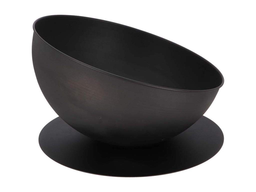 Round, inclined fire pit on an iron disc LMQJ77656