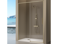 Fixed gold shower screen with sliding door, Mobenze brushed gold, 142-144.6 cm, WOYO76582
