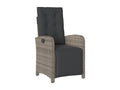 Garden reclining chair and footrest, grey woven resin CRLK54421
