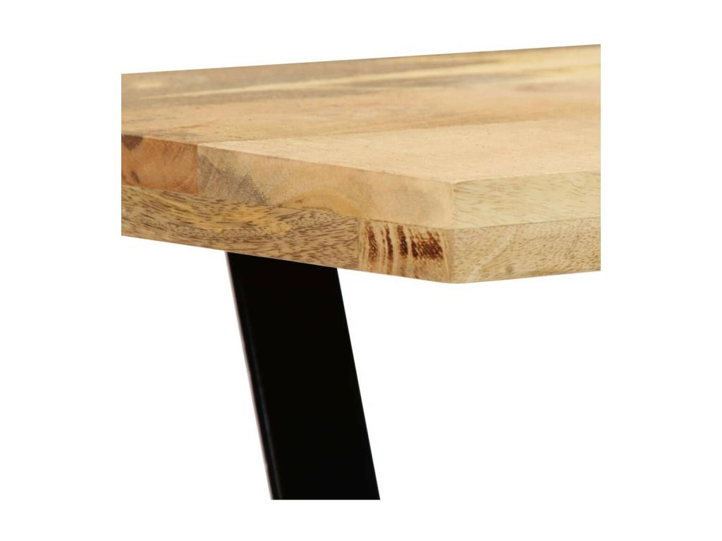 Mobenze industrial bench in mango wood with black lacquered steel legs, 110cm CVIT20042