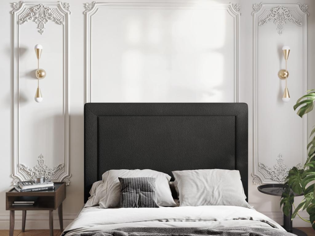 Mobenze - Mobenze Headboard 140x120cm in black looped weave - 140x8x120cm CUCE88641
