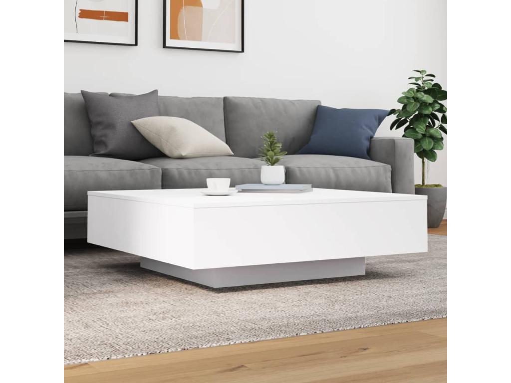 White coffee table 100x100x31 cm Mobenze engineering IMNF05576