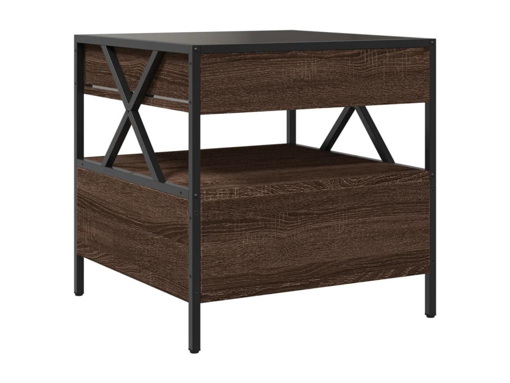 Mobenze coffee table with LED, brown oak, 50x50x51 cm, ERFB50386