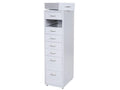 Luxameub T851 steel drawer unit, 109x28x44 cm, 8 drawers - white TEWU77708