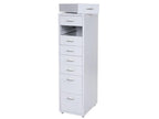 Luxameub T851 steel drawer unit, 109x28x44 cm, 8 drawers - white TEWU77708