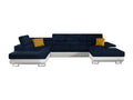 Mobenze 190 Corner Sofa, Blue, with Sleeping Function, Bed Box, 345x202x71cm, TZUA14150