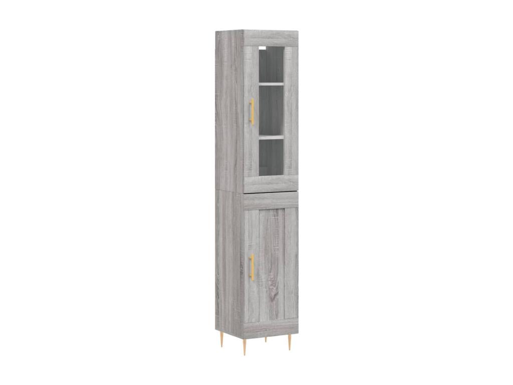 Mobenze Grey Highboard 34.5x34x180 cm Mobenze Engineering MDFH50345