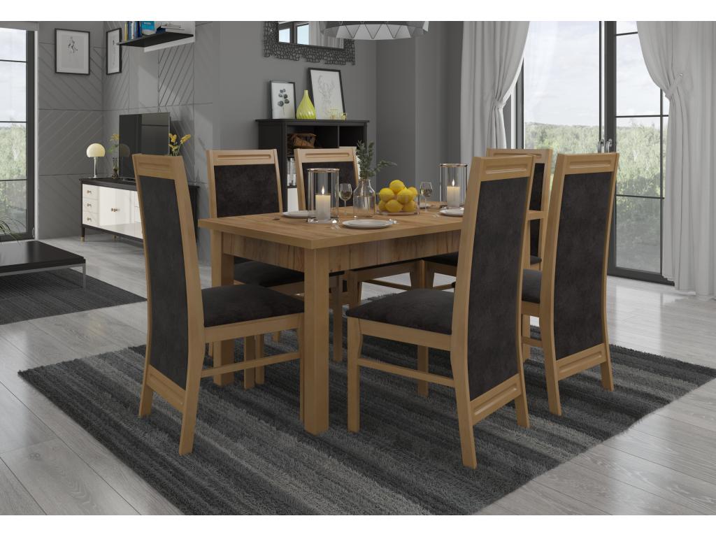 Chair in natural beech wood and Luxameub-Tissu fabric 27127 ZAPH98507