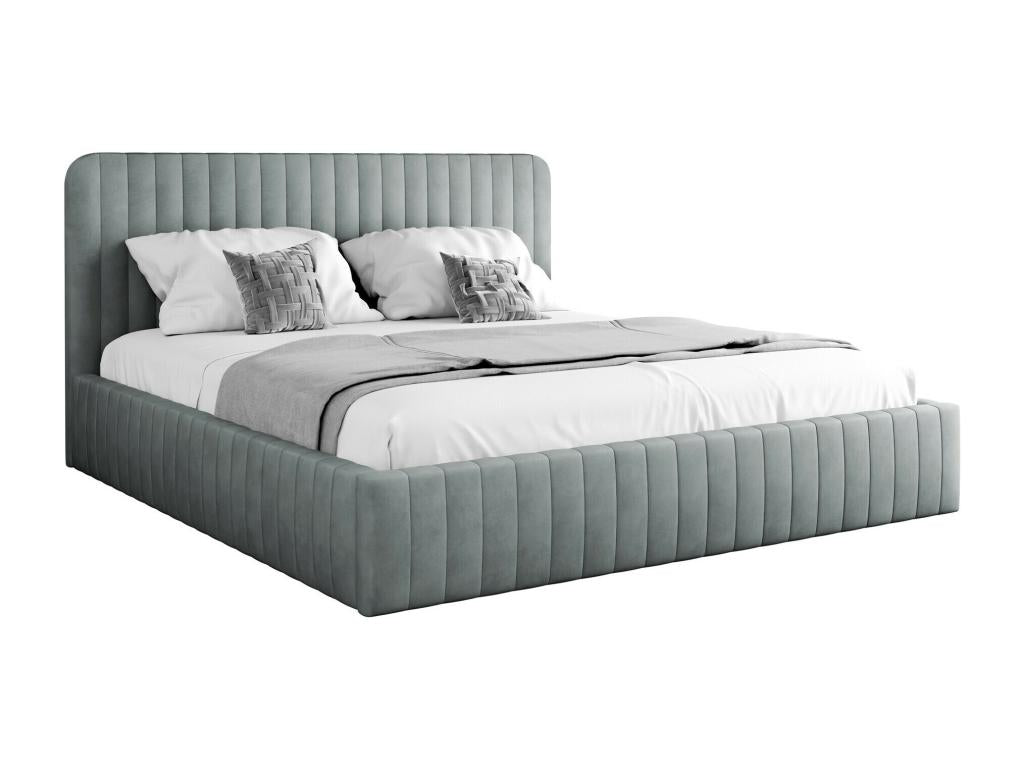 Luxameub 108 Double Grey Bed 180x200 Upholstered Slatted Base to Luxameub 191x212x106cm CAIP64469