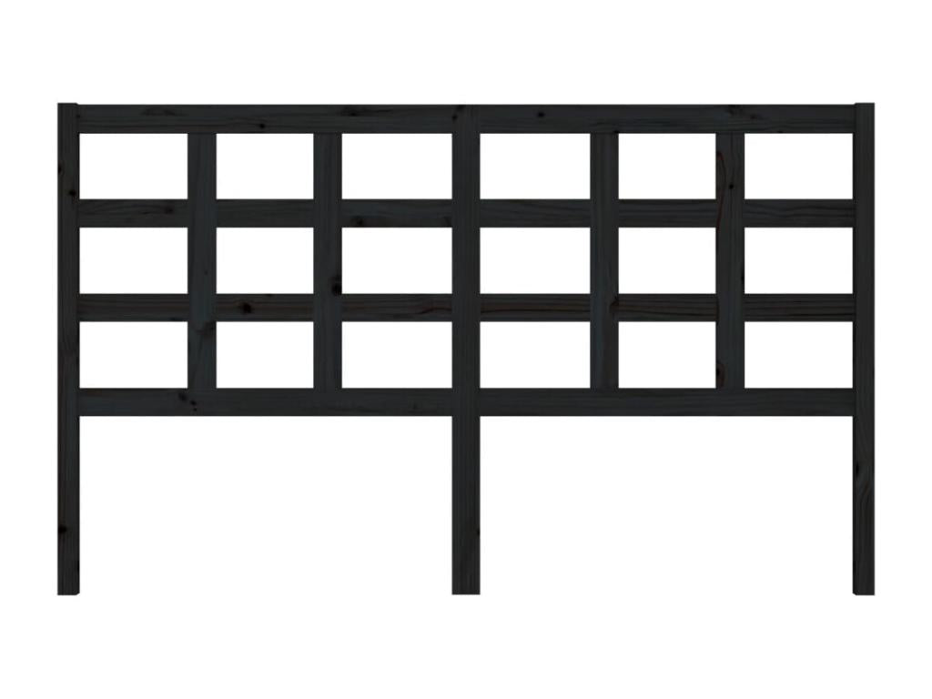 Black Headboard 165.5x4x100 cm Solid Pine Mobenze WKHY38986