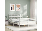 Bed frame with white headboard, small double bed, solid Mobenze MAUO53479