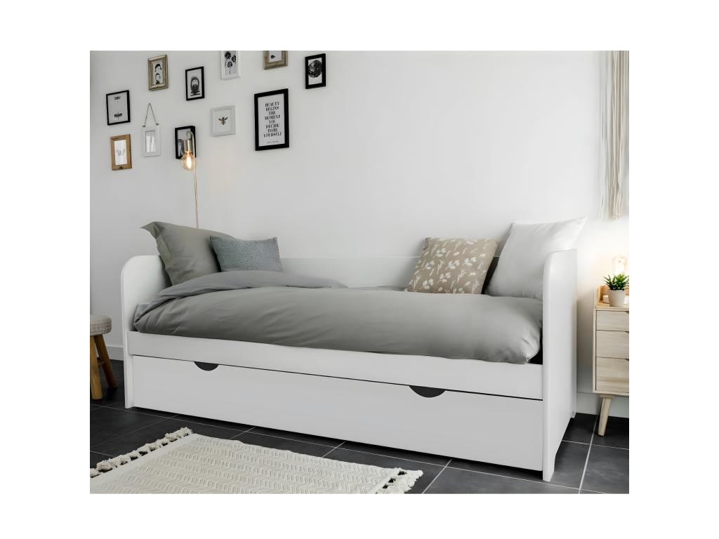 Trundle bed 80x190 cm Solid grey mobenze and mobenze LXNU96660