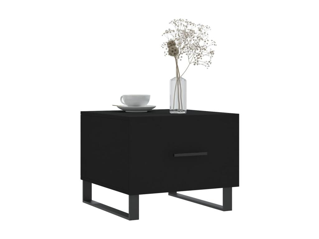 Coffee tables, 2 pcs, black, 50x50x40, engineered wood, COIM87094