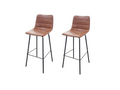 Set of 2 Mobenze bar stools with leather effect - Mahogany - W 44 x D 53 x H 92 cm ZTIV40826