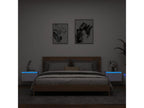 Wall-mounted bedside tables with LED lights, 2 pcs, white, WMKB71517