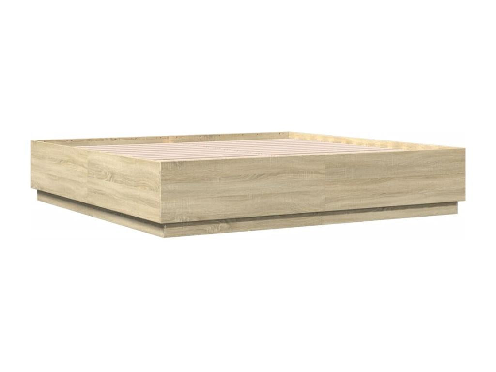 Bed frame without mattress, oak, Mobenze, 180x200 cm, SNXO98117