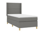 Upholstered bed base with mattress and LED lighting, Dark Grey, 80x200cm, Fabric MJDM47710