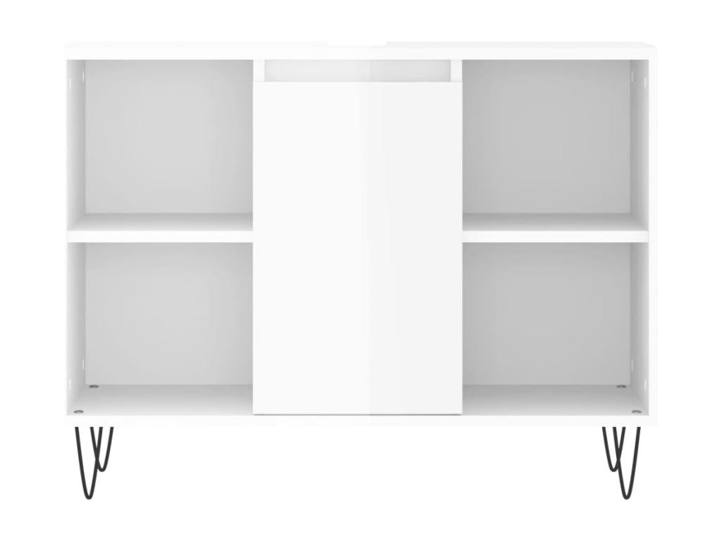 Glossy white bathroom cabinet 80x33x60 cm LKVP61692