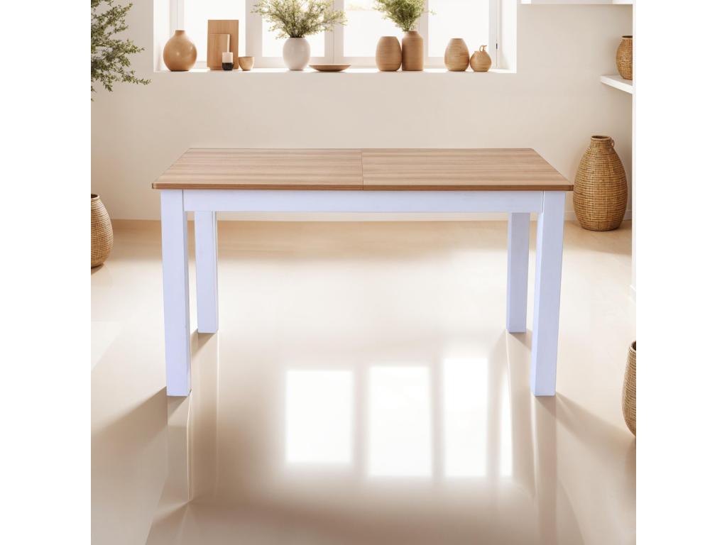 Mobenze Extendable Dining Table for 6/8 People, White Legs, 140/180 cm - Mobenze WOGS73253