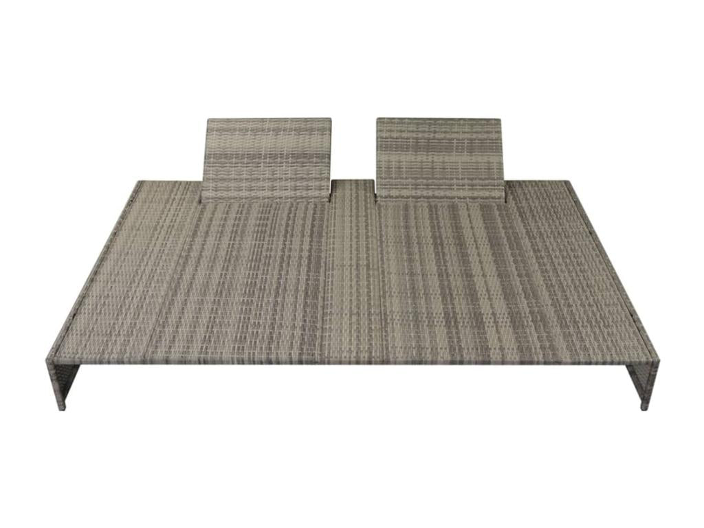 5-piece garden furniture set with cushions, woven resin, grey SWQU74067
