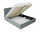 Luxameub 108 Double Grey Bed 180x200 Upholstered Slatted Base to Luxameub 191x212x106cm CAIP64469