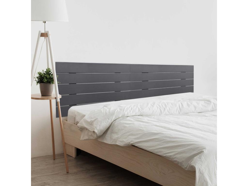 Luxameub Recycled MDF Double Pallet Style Horizontal Headboard 190x46cm for 190cm Beds - Solid Grey NXKQ05909