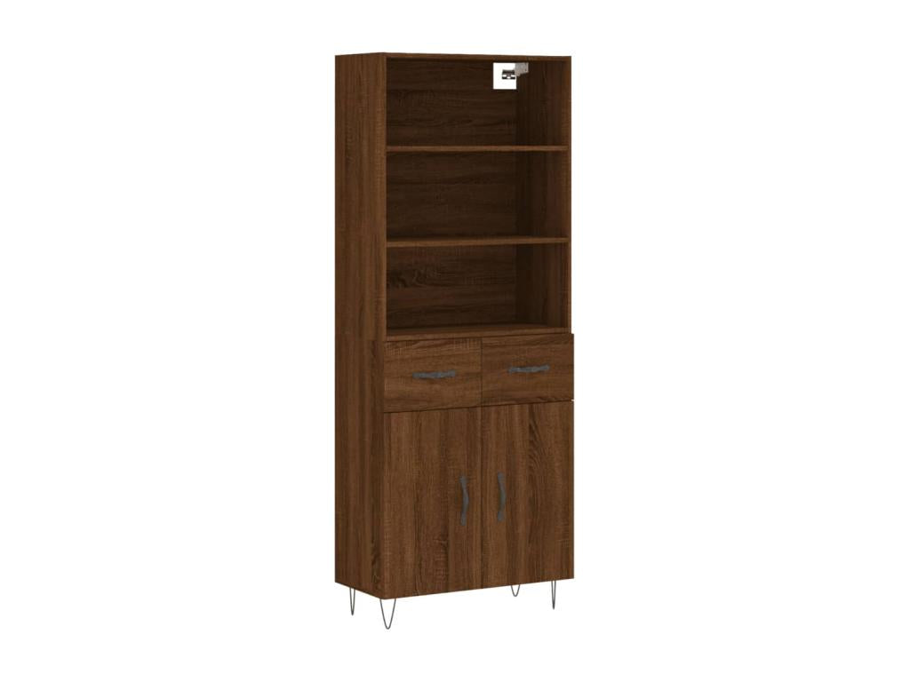 High sideboard, brown oak, 69.5x34x180 cm, engineered Mobenze DOLL85590