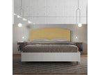 160x200 storage bed with white ash frame and ochre microfiber headboard (Mobenze EOLN41254)