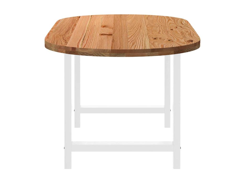 Light brown Mobenze oval solid oak dining table BFTC27486