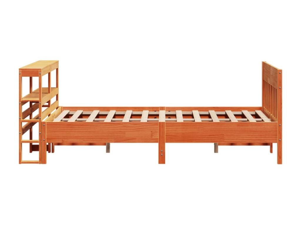 Bed frame without mattress, brown wax finish, 120x200cm, Mobenze solid pine, JGBQ45445